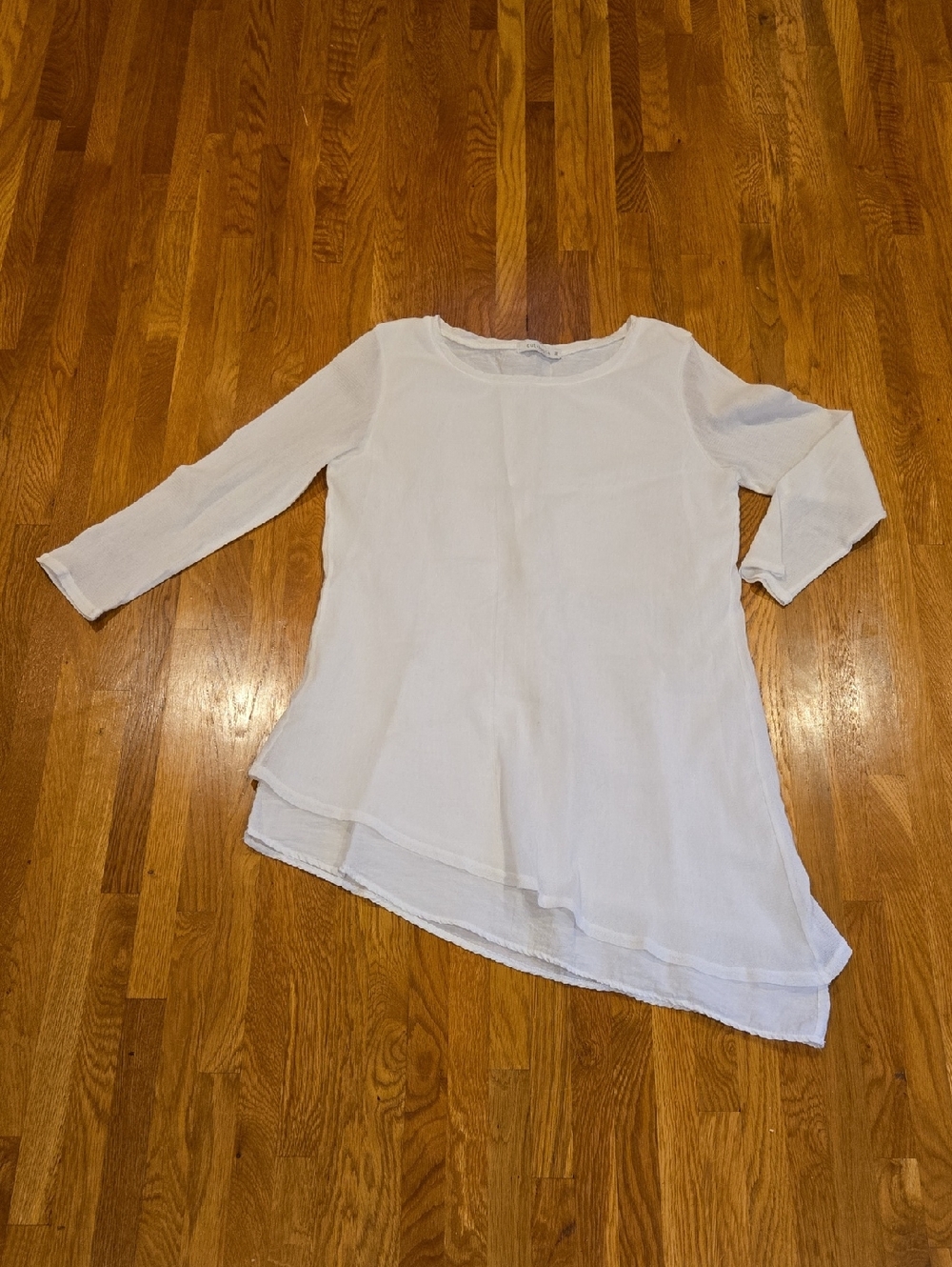Cut Loose White Layered Asymmetric Tunic Medium Ladies